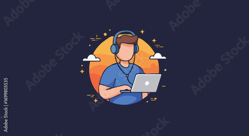 Vector illustration digital nomad