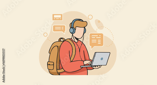 Vector illustration digital nomad
