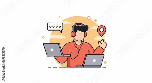 Vector illustration digital nomad