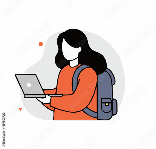 Vector illustration digital nomad