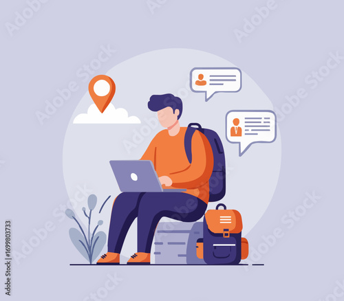 Vector illustration digital nomad
