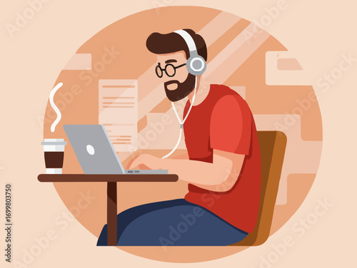 Vector illustration digital nomad