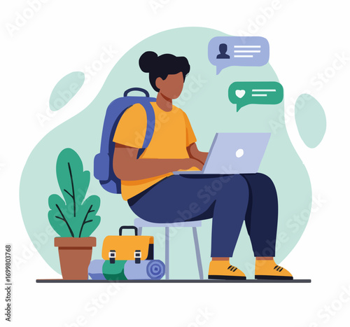 Vector illustration digital nomad
