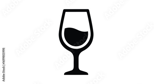 Elegant wine glass illustration symbolizing celebration, relaxation, and the refined enjoyment of premium beverages with minimal design 97 characters