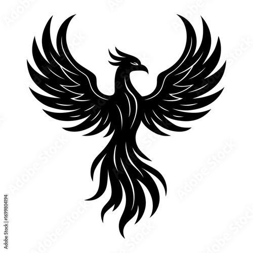 Phoenix Bird Vector – Mythical Firebird Silhouette Logo Design