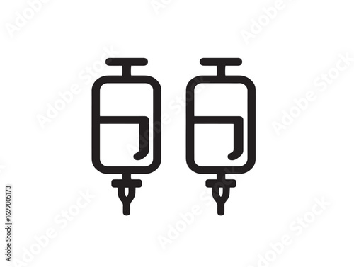 Protective Medical IV Start Kit Icon in Clean Minimal Vector Line Illustration