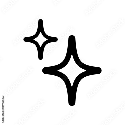 幻想的に輝くシンプルなキラキラアイコン