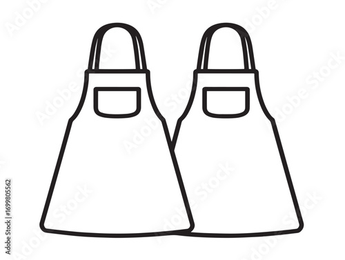 Protective Medical Lab Apron Icon in Clean Minimal Vector Line Illustration