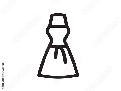 Protective Medical Lab Apron Icon in Stylish Clean Vector Line Artwork