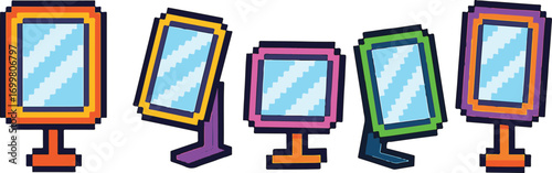 mirror pixel art, eps 10 illustration