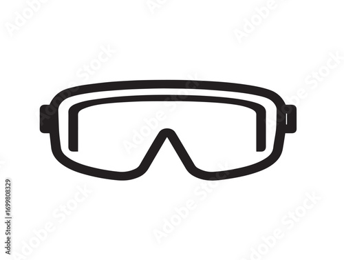 Protective Medical Lab Safety Glasses Icon in Clean Vector Line Art