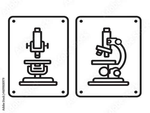 Scientific Microscope Slides Icon in Elegant Professional Vector Line Art