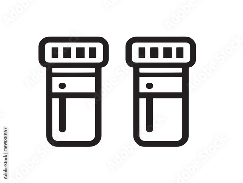 Medical Pathology Containers Icon in Professional Minimal Line Art Vector