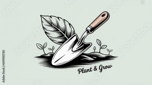 Gardening tools and plants vector illustration for landscaping and agriculture projects and designs