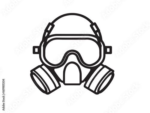 Powered Air Purifying Respirator Icon in Clean Minimal Vector Art