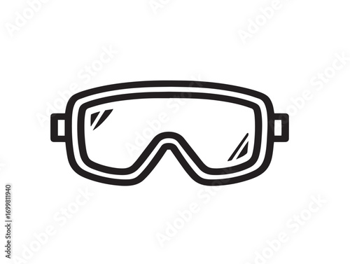 Elegant Medical Safety Goggles Symbol in Stylish Modern Line Art Design