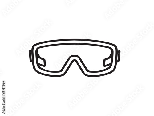 Minimal Medical Safety Goggles Illustration in Clean Vector Line Artwork