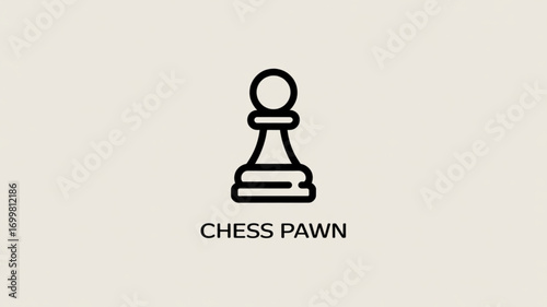 Chess pawn piece vector icon illustration for strategy game and board game design element and chess club logo