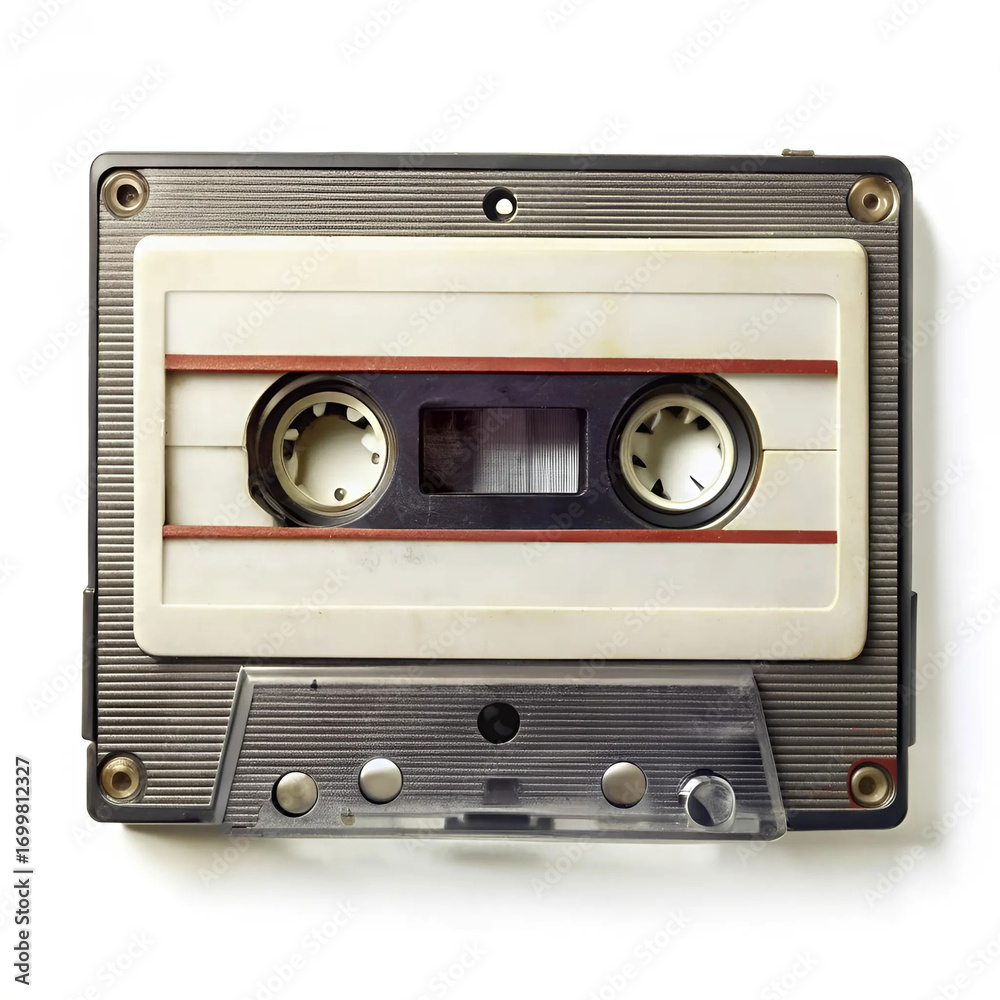 Fototapeta premium A classic retro vintage microphone isolated on a white background,