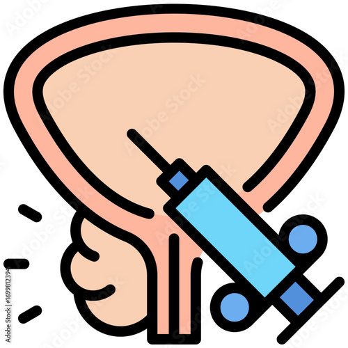 Prostate biopsy icon for cancer diagnosis, website, application, printing, document, poster design, etc