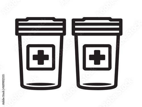 Medical Sharps Container Liners Icon in Clean Elegant Vector Artwork Design