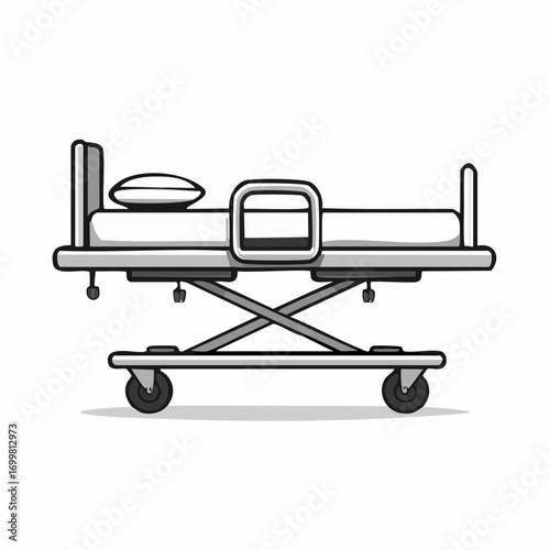 Medical Gurney Illustration with Wheels for Hospital Use