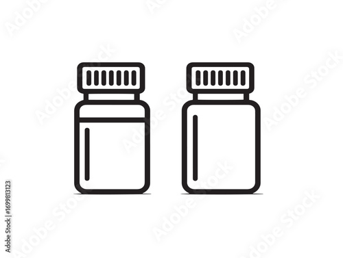 Detailed 2D medical specimen containers illustration in vector format