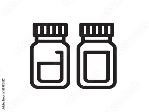 Professional line art of medical specimen containers vector style