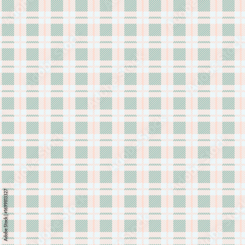 Soft pastel plaid pattern with light green and pink stripes