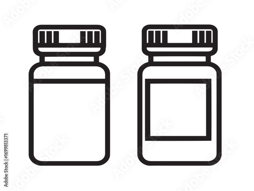 Modern medical specimen containers illustration in clean line art