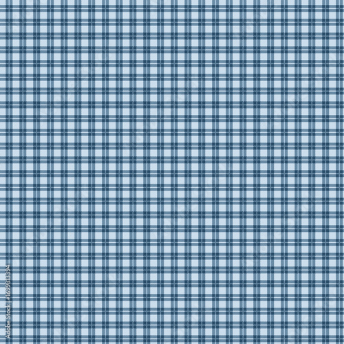 Classic blue and white gingham check fabric pattern