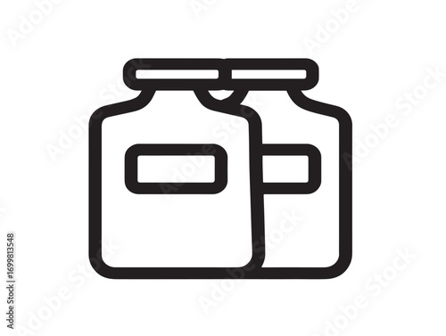 Medical specimen storage bags illustration in clean vector line art