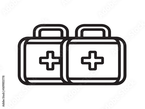 Clean 2D illustration of medical specimen transport bags icon