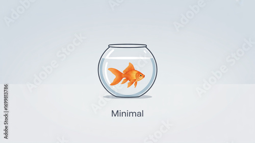 Goldfish in a bowl illustration for pet care and aquarium hobbyists a simple and clean design for animal lovers