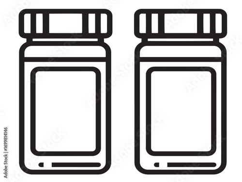 Professional line drawing of medical specimen transport containers vector