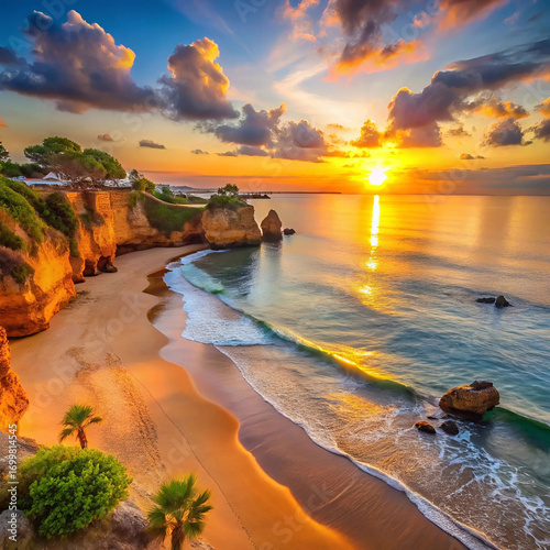 A breathtaking view of Camilo Beach at sunrise