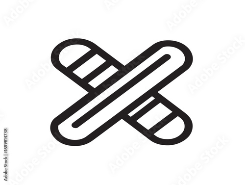 Elegant vector line art of orthopedic medical splint