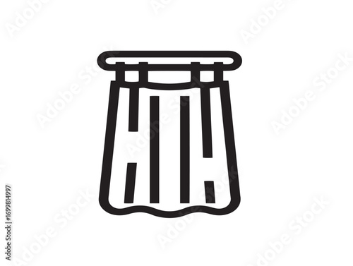 Flat sterile medical drapes icon in professional illustration