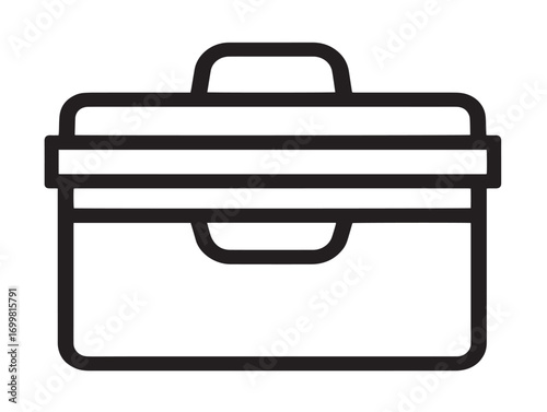 Flat medical storage box icon in clean vector