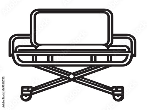 Flat 2D vector stretcher design for healthcare illustration