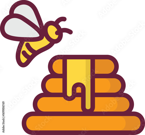 Mountain honey lineal color icon