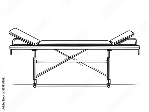 Elegant stretcher equipment icon in minimal medical vector