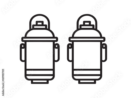 Elegant medical suction canister icon in flat illustration