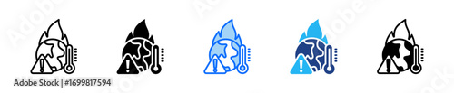Climate Change Icon Set Multiple Style Collection