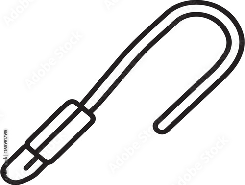 Clean medical suction catheter icon in elegant vector art