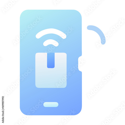 Smart door lock control icon with gradient blue
