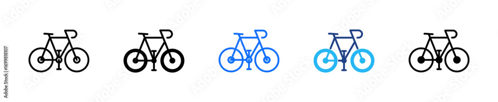 Fototapeta premium Bicycle Icon Set Multiple Style Collection