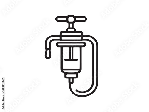 Minimal medical suction device icon with clean lines
