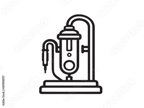 Elegant healthcare suction equipment in modern vector style