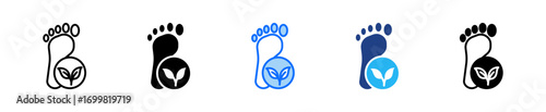 Carbon Footprint Icon Set Multiple Style Collection